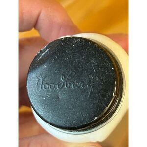 1930's Woodbury Milk Glass Cold Cream Jar with Lid Embossed Art Deco (8271)